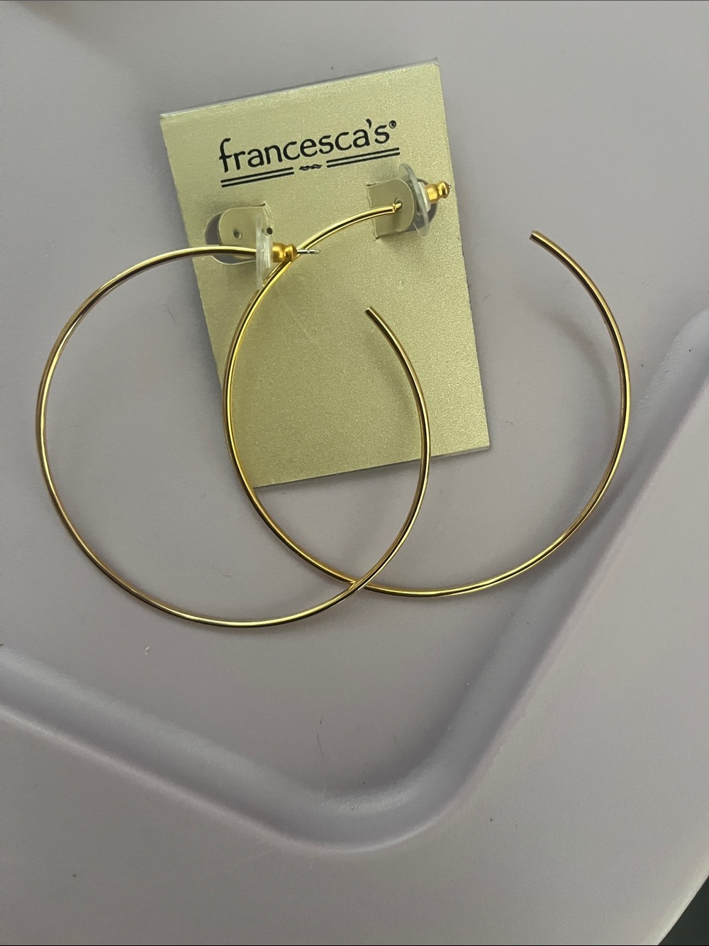 Francesca's Collections Thin Gold Hoop Earrings